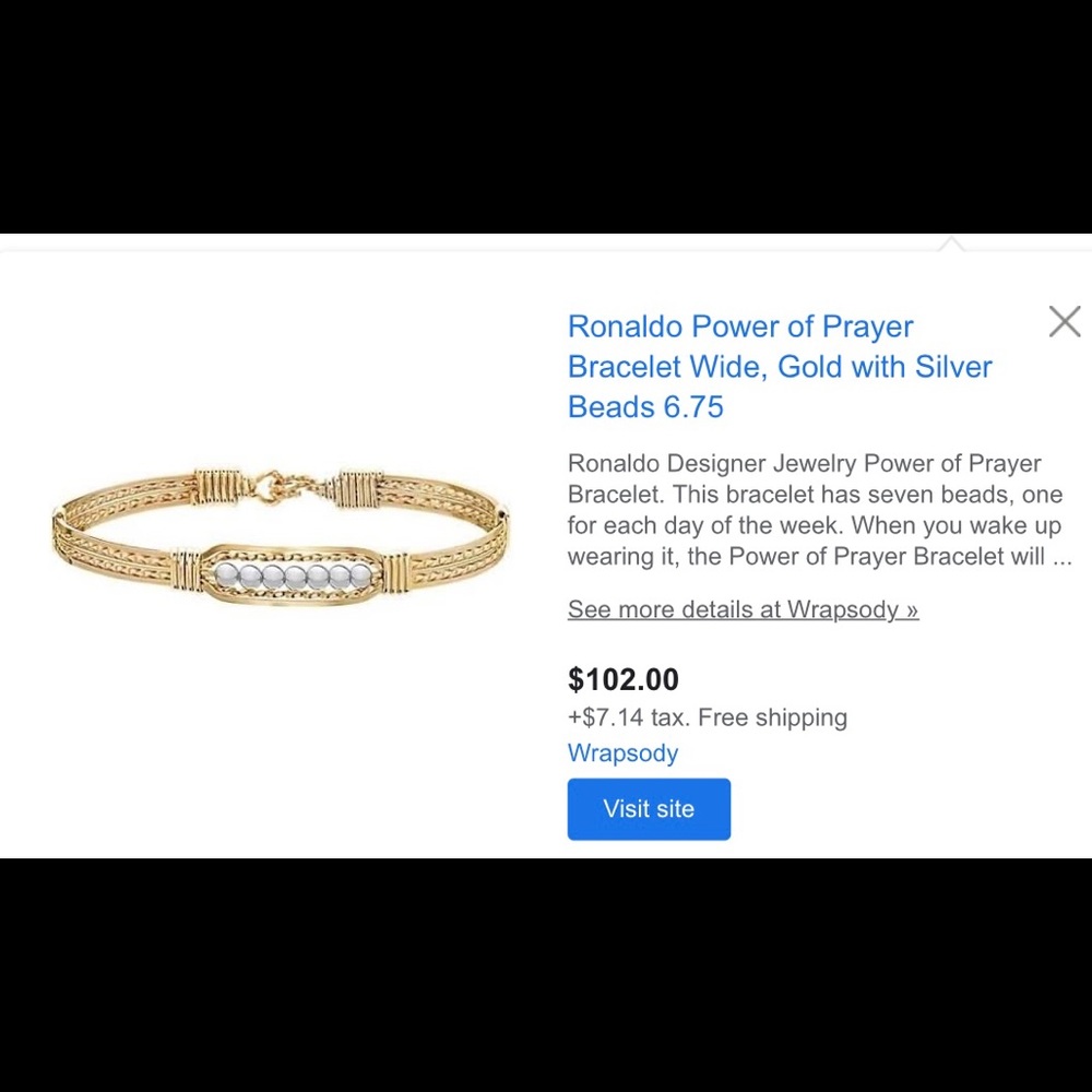 Ronaldo Power of Prayer Gold Bead Bracelet